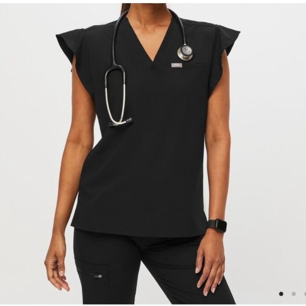 Natal Flutter Scrub top